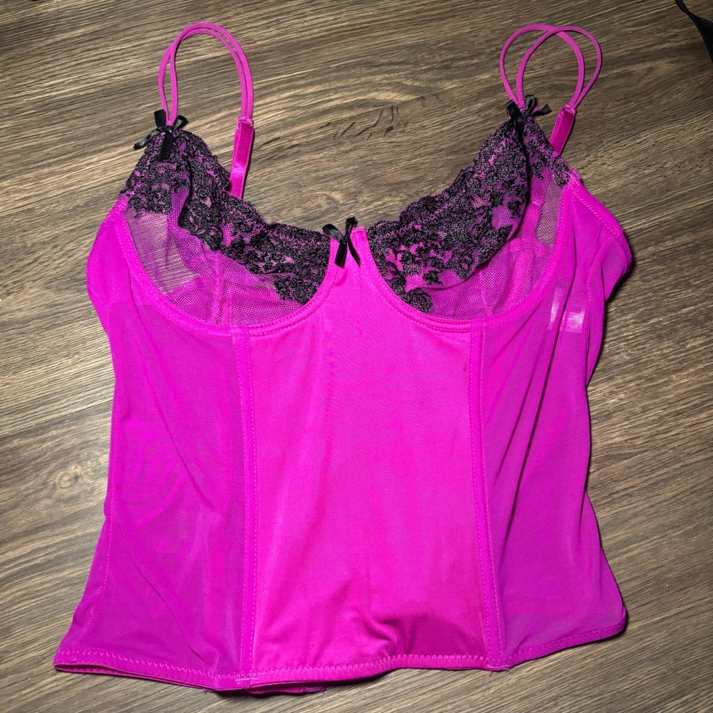 Dream girl vintage purple sexy lingerie top / corset w bow